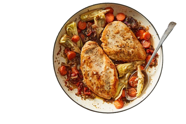 HERB ROAST CHICKEN W VEG AND GARLIC BREAD